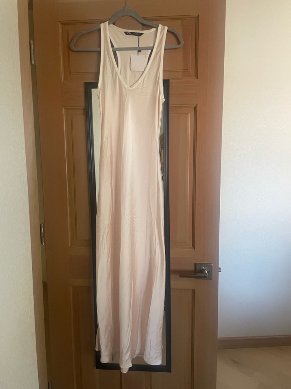 Zara Cream Sleeveless V-Neck Tank Dress
